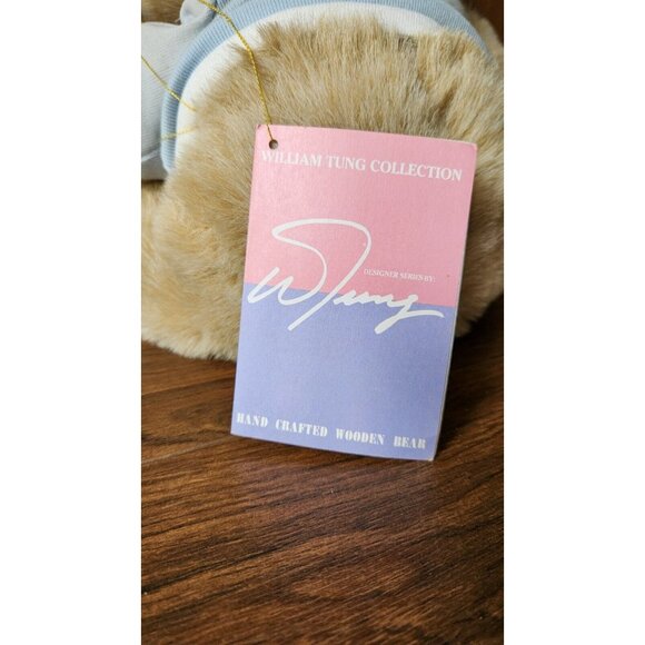 Vintage William Tung 1993 Edward Easter Wooden Bear Holiday Decor - Picture 8 of 10